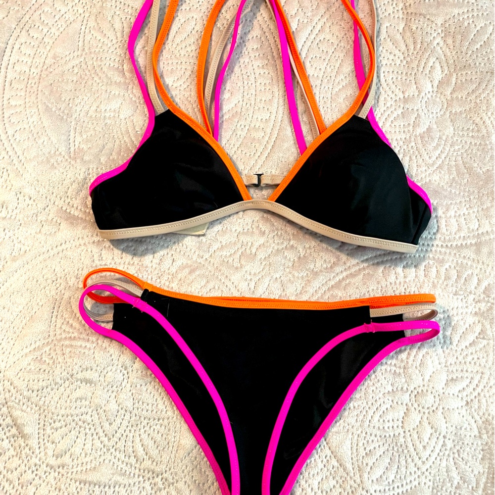 Strappy neon bikini